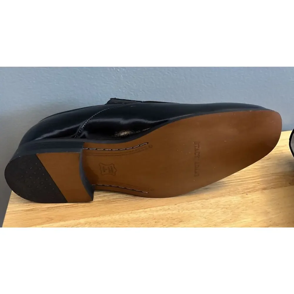 Near Mint. stacy adams hillman black bike toe slip on‎ leather loafer 11W